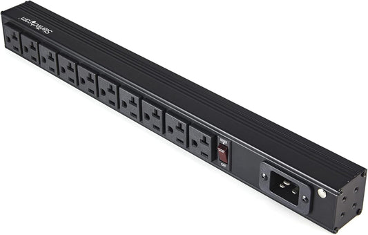 10 Outlet Rack Mount Power Strip 125V/16 Amp - 1U Horizontal 19" Rackmount PDU - NEMA 5-20P Input - 10X NEMA 5-15/20R Outlets - Rack Mount PDU - UL Listed - 8Ft Power Cord (RKPW101920)